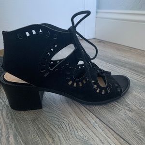 Esprit Lotus black textile lace up sandals - 8.5